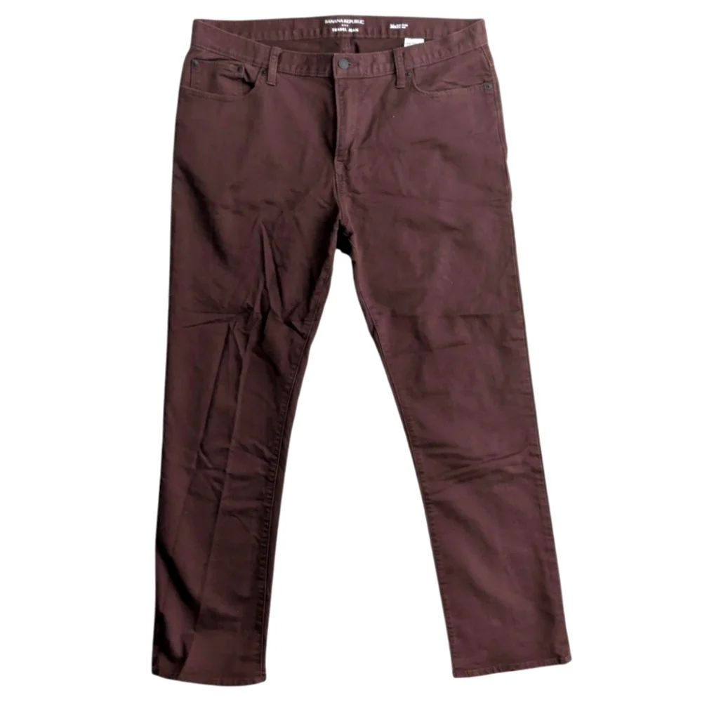Banana Republic 36x32 Slim Fit Burgundy Red Men's Travel Jean Pant